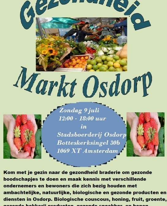 Zondag 9 juli Gezonde markt